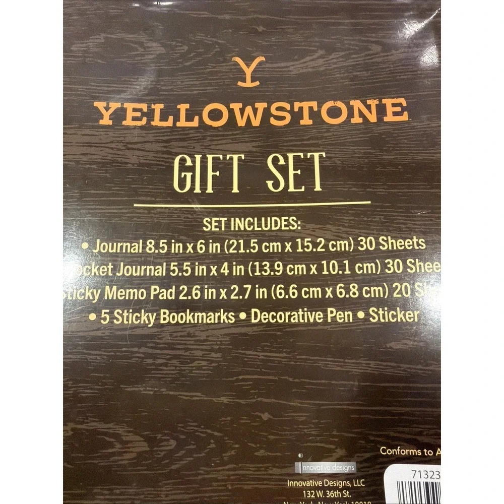 Yellowstone Journal Gift Set Includes Pen Memo Pad Sticky Bookmarks- Paramount